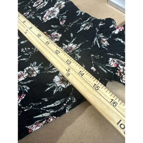 Xhilaration Smocked Floral Wide Leg Jumpsuit Sz M Dark Cottagecore Fairy Stretch - Picture 8 of 9